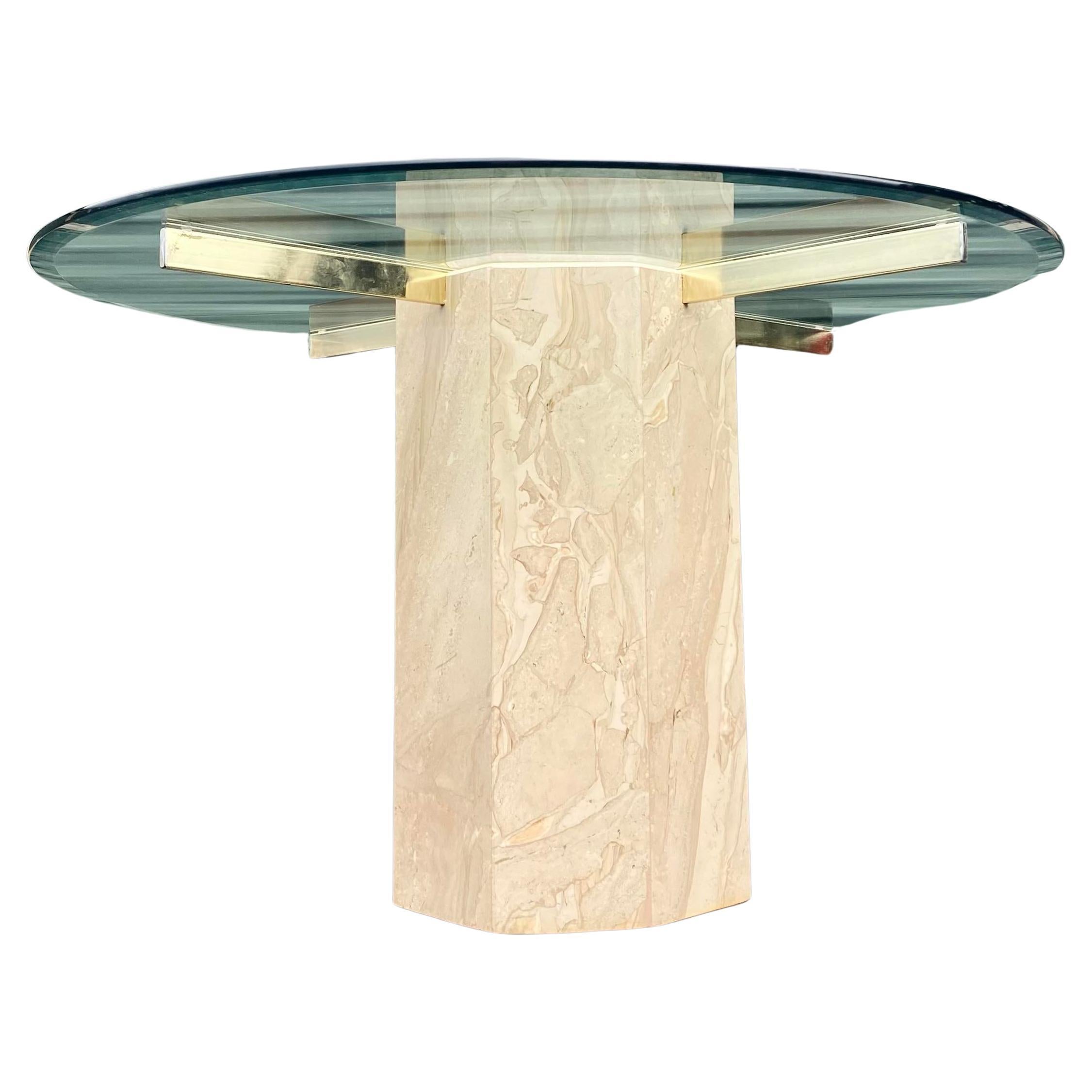Artedi Italian Marble Round Dining Table  For Sale