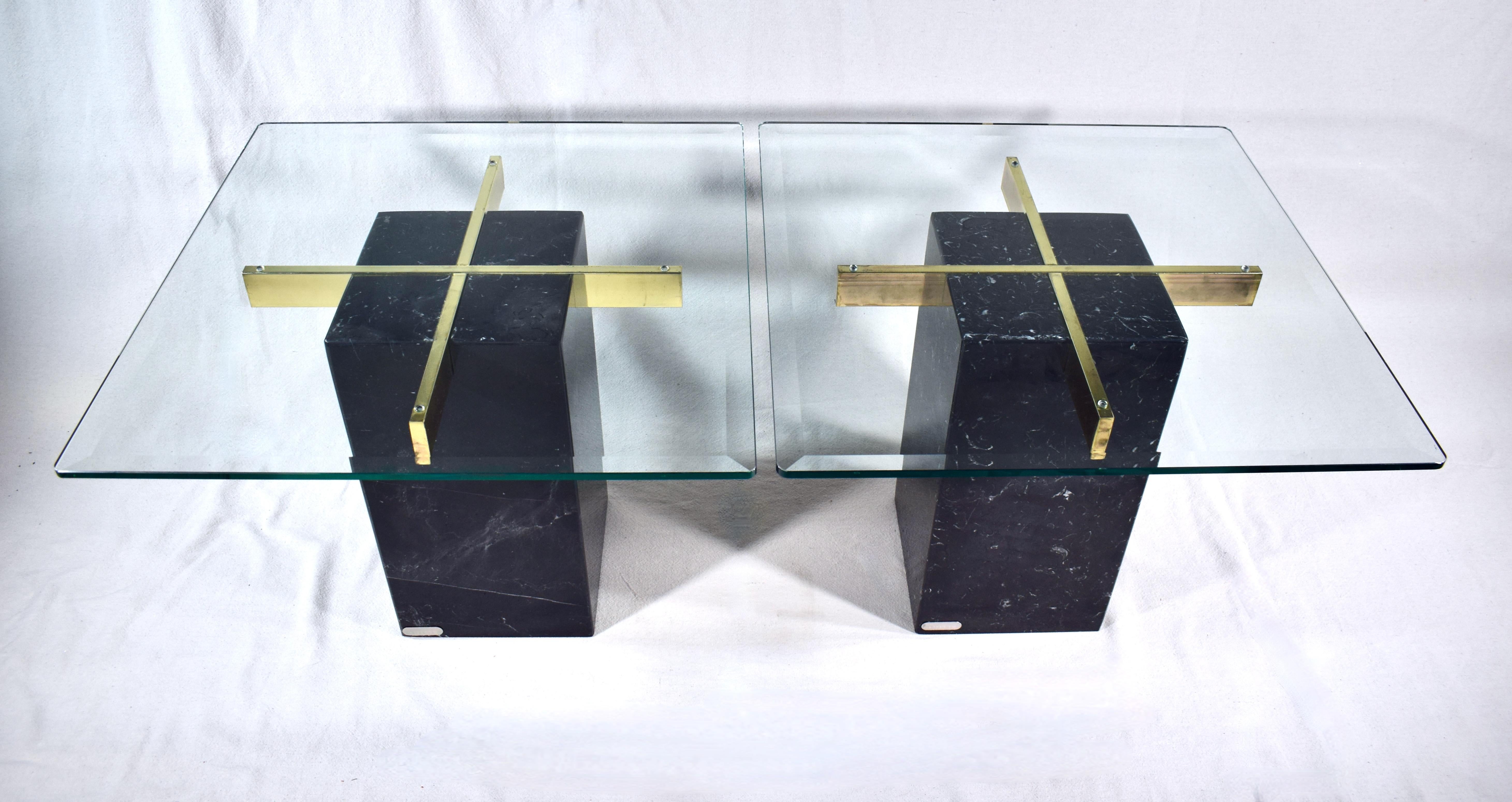 Artedi Nero Marble End or Side Tables, Italy In Good Condition In Southampton, NJ