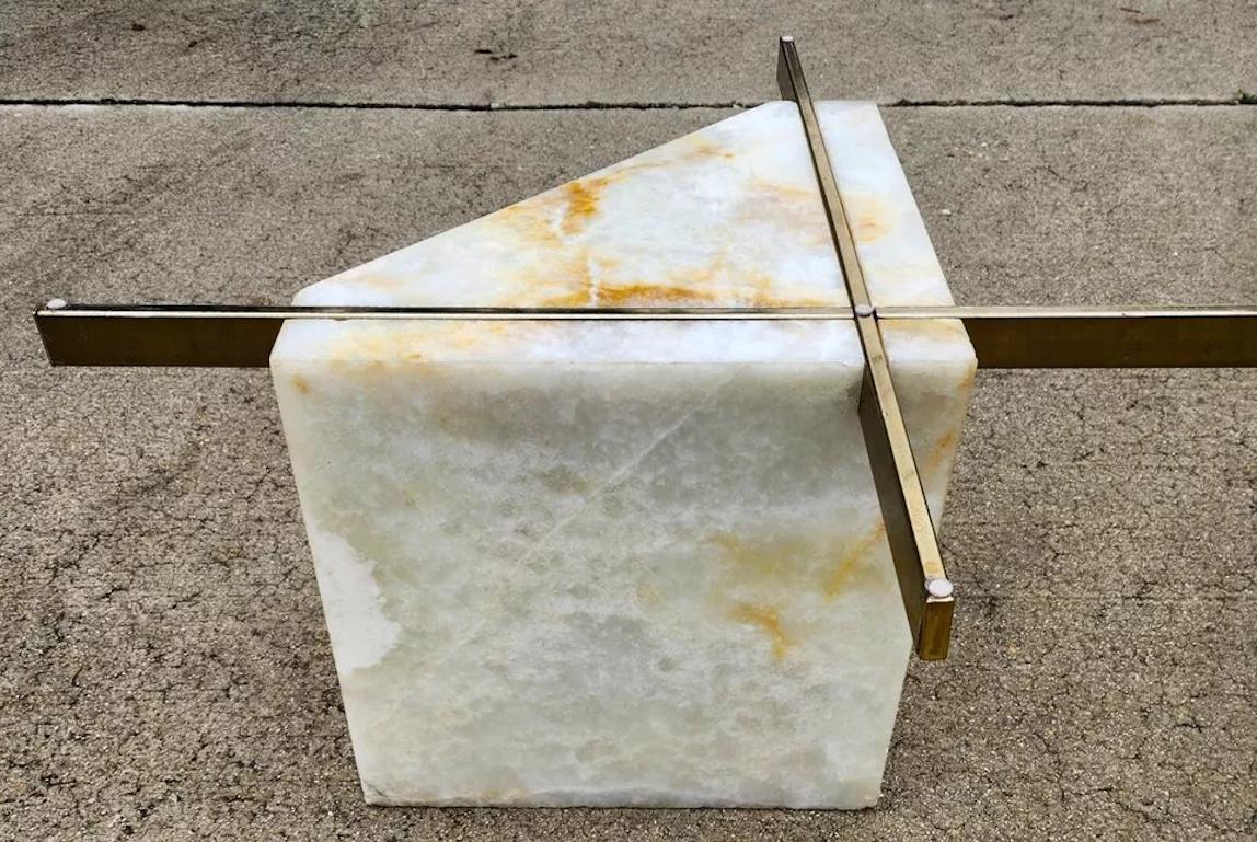 Artedi Onyx-Couchtisch Italienisch 1970er Jahre (Metall) im Angebot