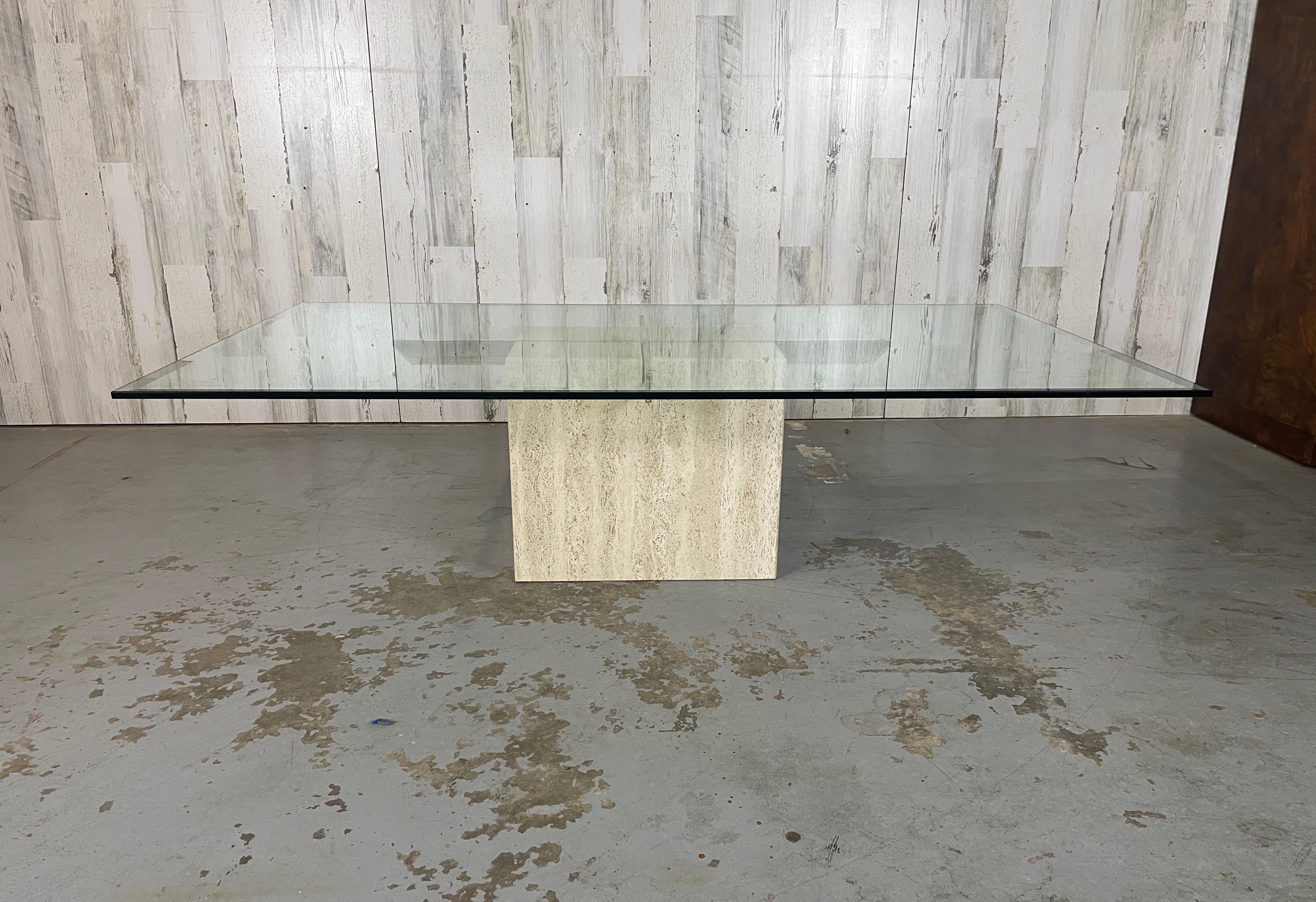 Artedi Travertine and Brass Coffee Table 3