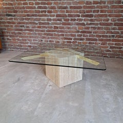 Artedi Travertine Coffee Table/Side Table, Italy, 1970s