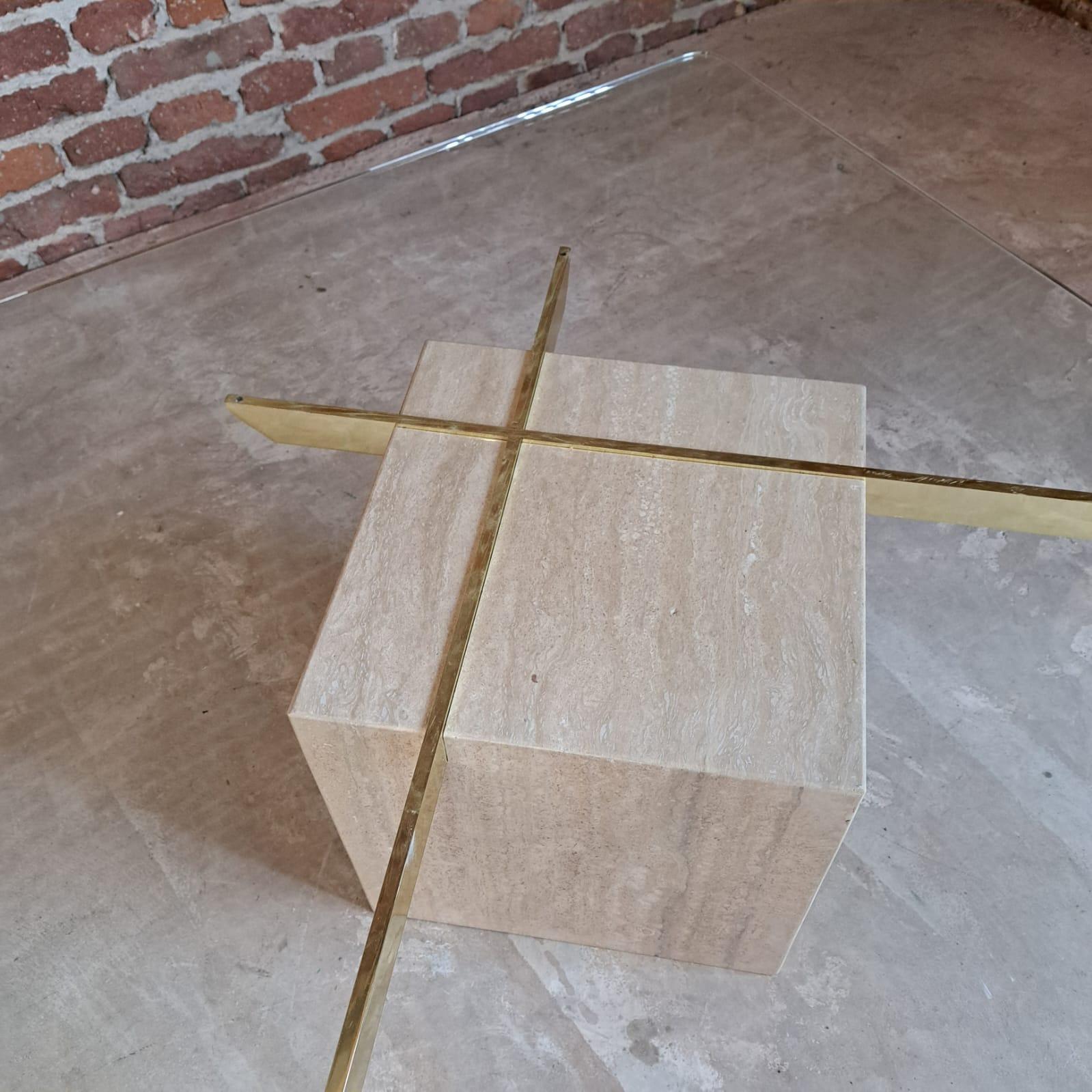 Italian Artedi Travertine Coffee Table/Side Table, Italy, 1970s