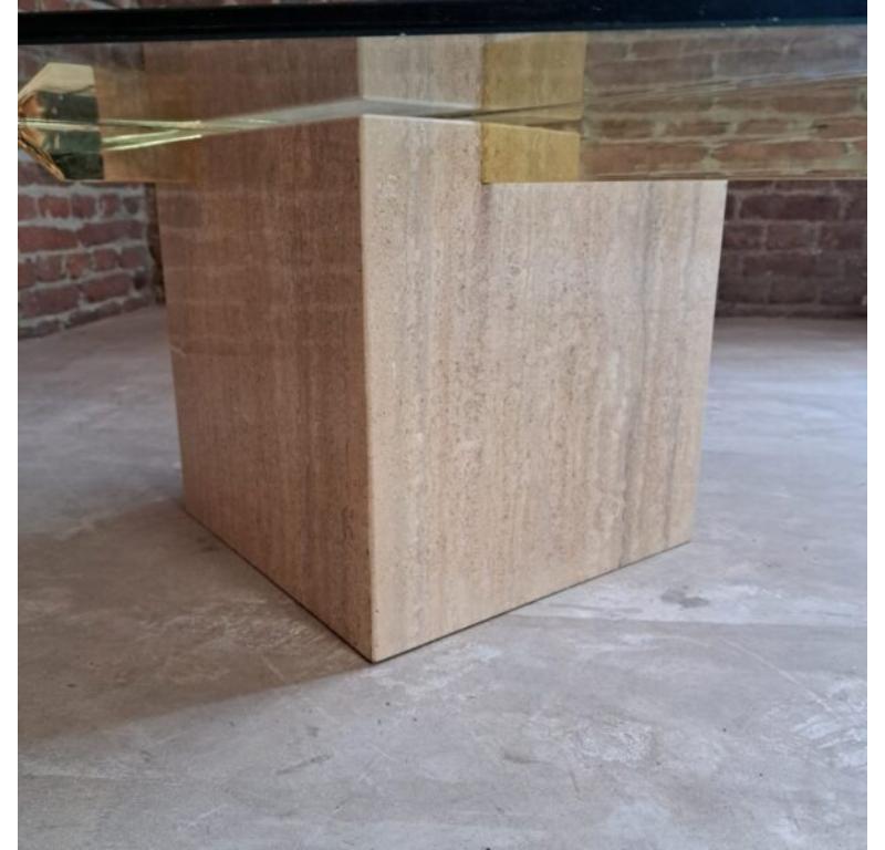 Artedi Travertine Coffee Table/Side Table, Italy, 1970s In Good Condition In Torino, IT