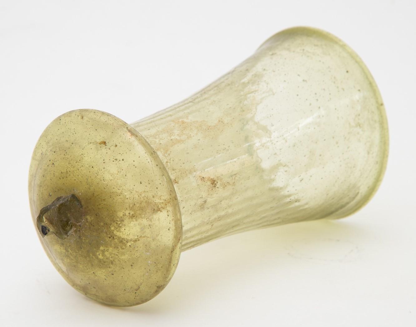 Medieval Artefact Merovingian Glass Bell-Beaker, 6th Century A.D