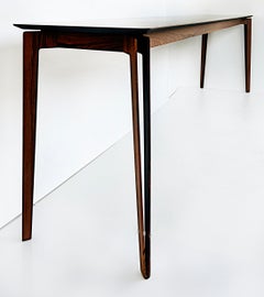 Artefacto Brazilian Exotic Wood Console Table, Canted  Double Tapering Legs