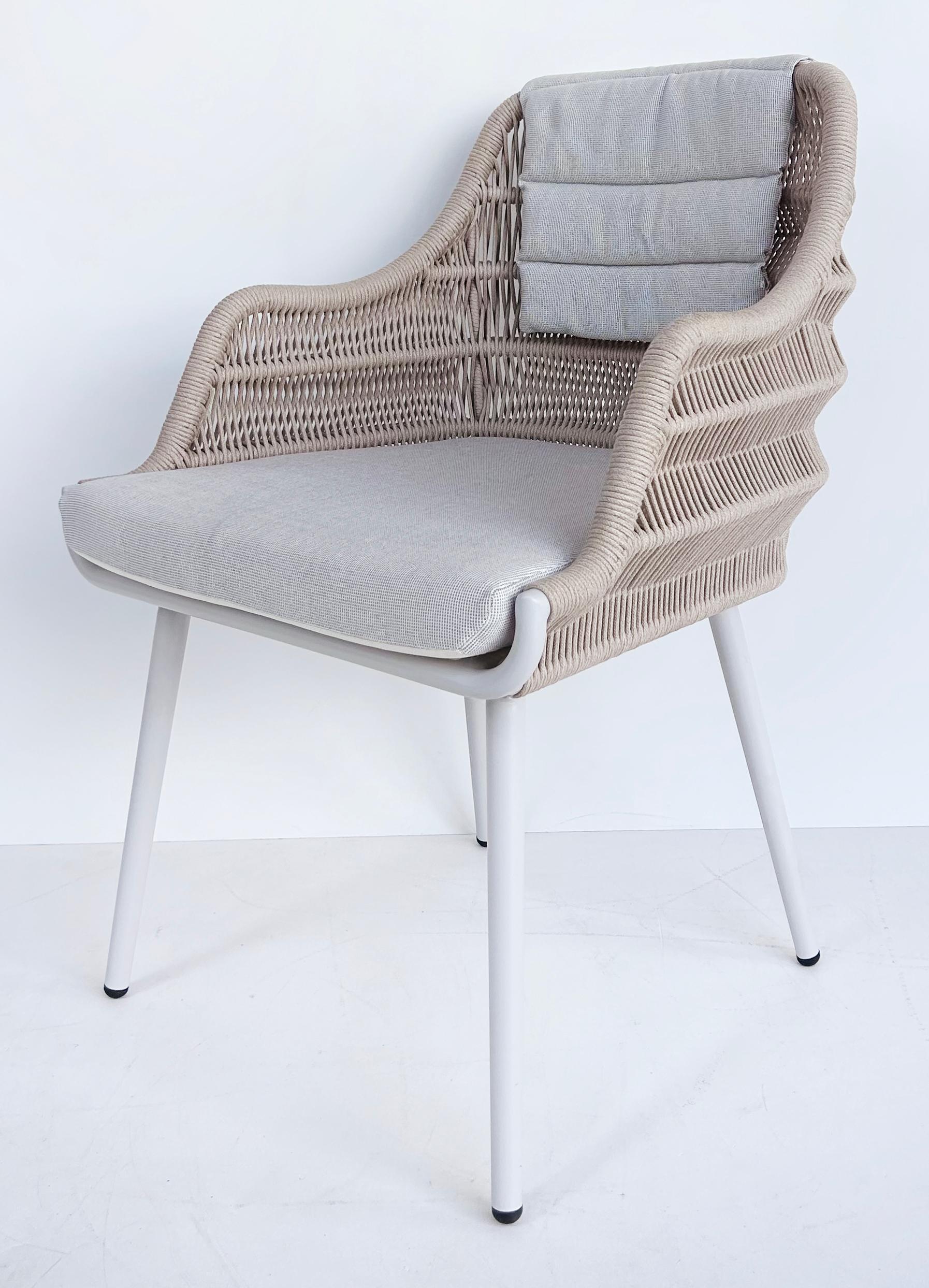 Artefacto Hamptons II Poltrone da Esterno in Corda/Alluminio, Set di 4 Poltrone in Tessuto Grigio in vendita 4