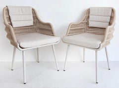 Artefacto Hampton II Rope/Aluminum Outdoor Armchairs, Set of 4 Gray Fabric