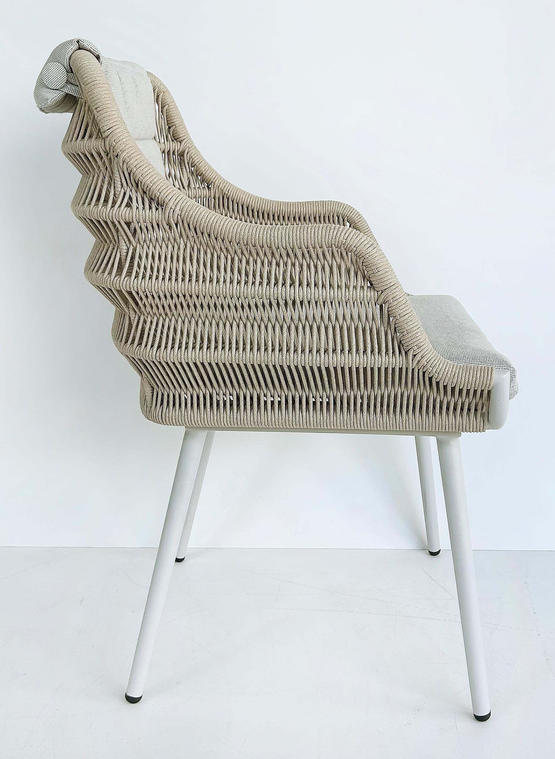 Artefacto Hamptons II Poltrone da Esterno in Corda/Alluminio, Set di 4 Poltrone in Tessuto Grigio In condizioni buone in vendita a Miami, FL