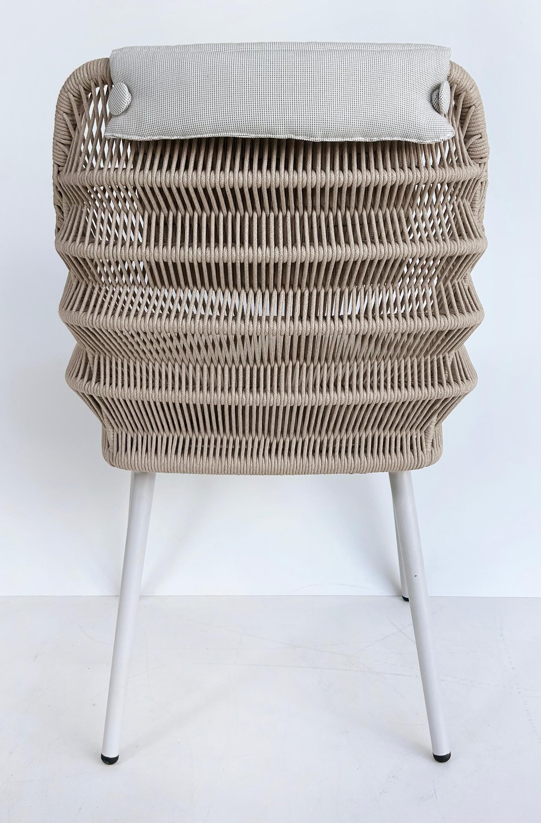 Artefacto Hamptons II Poltrone da Esterno in Corda/Alluminio, Set di 4 Poltrone in Tessuto Grigio in vendita 1