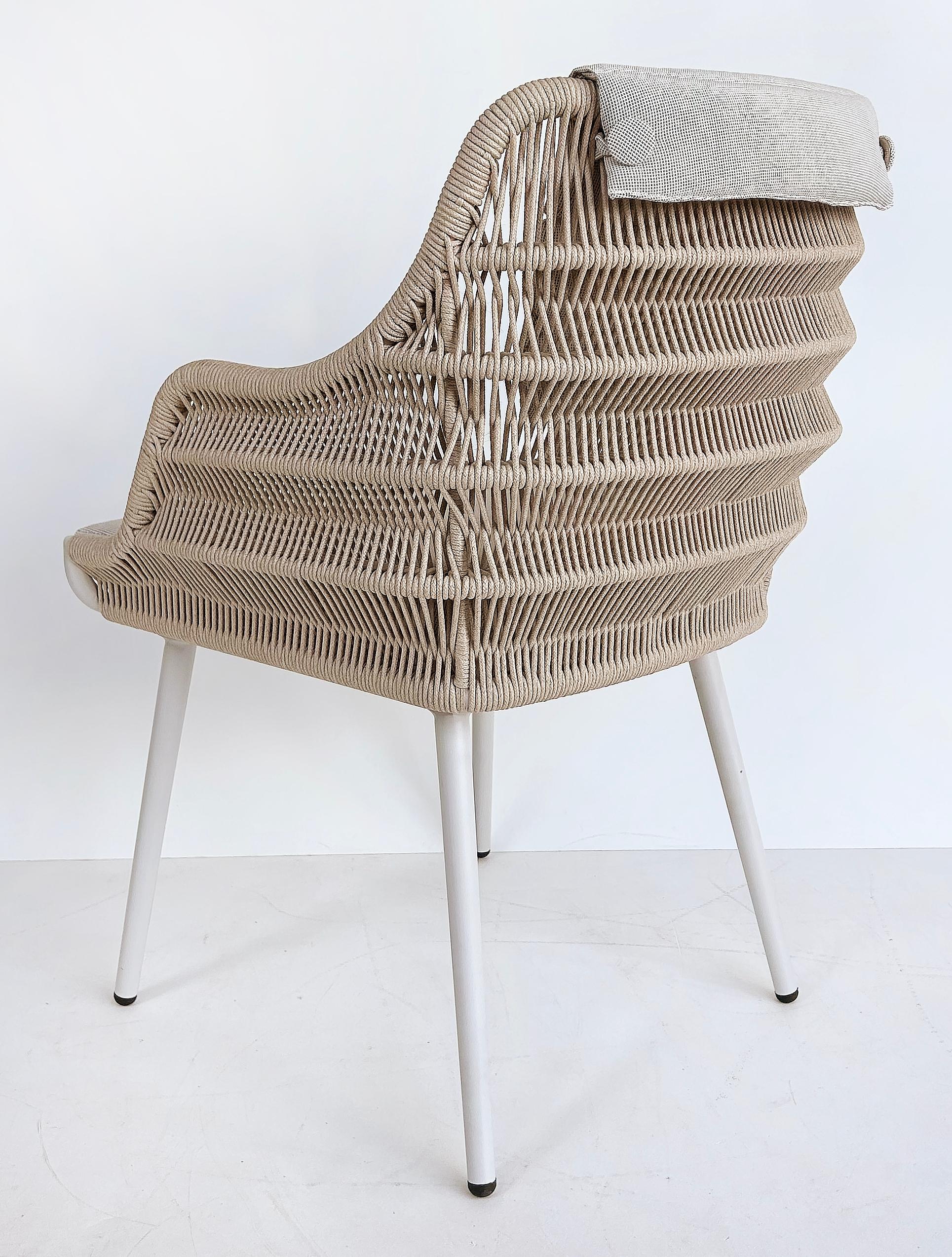 Artefacto Hamptons II Poltrone da Esterno in Corda/Alluminio, Set di 4 Poltrone in Tessuto Grigio in vendita 2