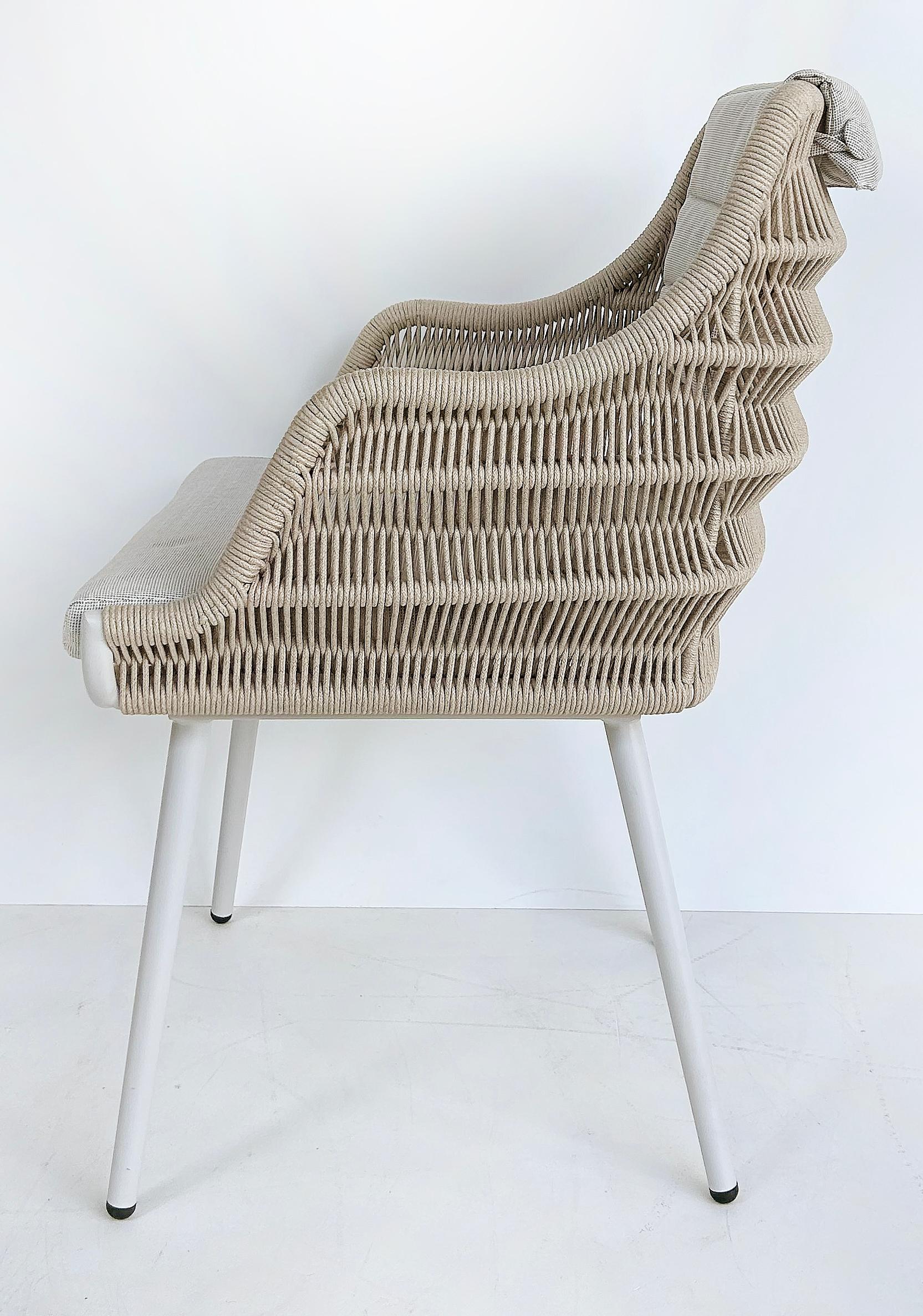 Artefacto Hamptons II Poltrone da Esterno in Corda/Alluminio, Set di 4 Poltrone in Tessuto Grigio in vendita 3