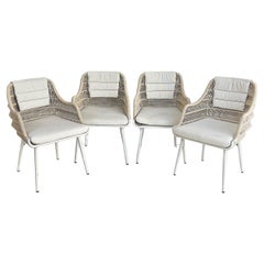 Artefacto Hampton II Rope/Aluminum Outdoor Armchairs, Set of 4 Gray Fabric