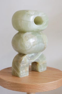 Artefacto Marble II Green, scultura contemporanea, realizzata a mano in Messico