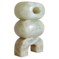Artefacto Marble II Green, scultura contemporanea, realizzata a mano in Messico