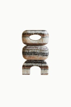Artefacto Marble III Brown, scultura contemporanea, realizzata a mano in Messico