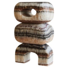 Artefacto Marble III Brown, scultura contemporanea, realizzata a mano in Messico