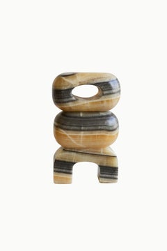 Artefacto Marble IV Yellow, scultura contemporanea, realizzata a mano in Messico
