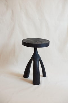 Artefacto Wood Tecolli, Sculptural Designer Side Table, Hand-carved in Mexico