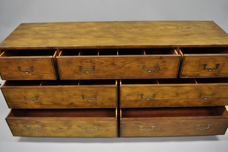 Artefacts by Henredon Campaign Style Long Dresser Oak Wood Credenza