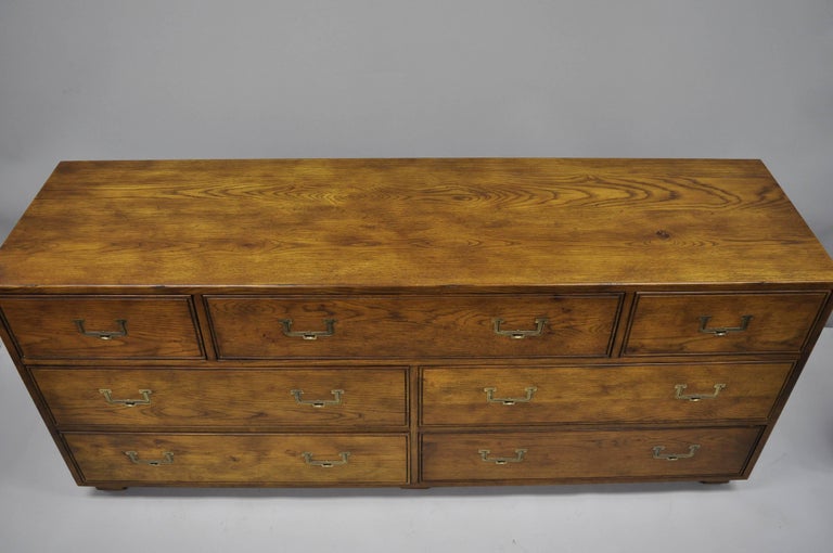 Artefacts by Henredon Campaign Style Long Dresser Oak Wood Credenza