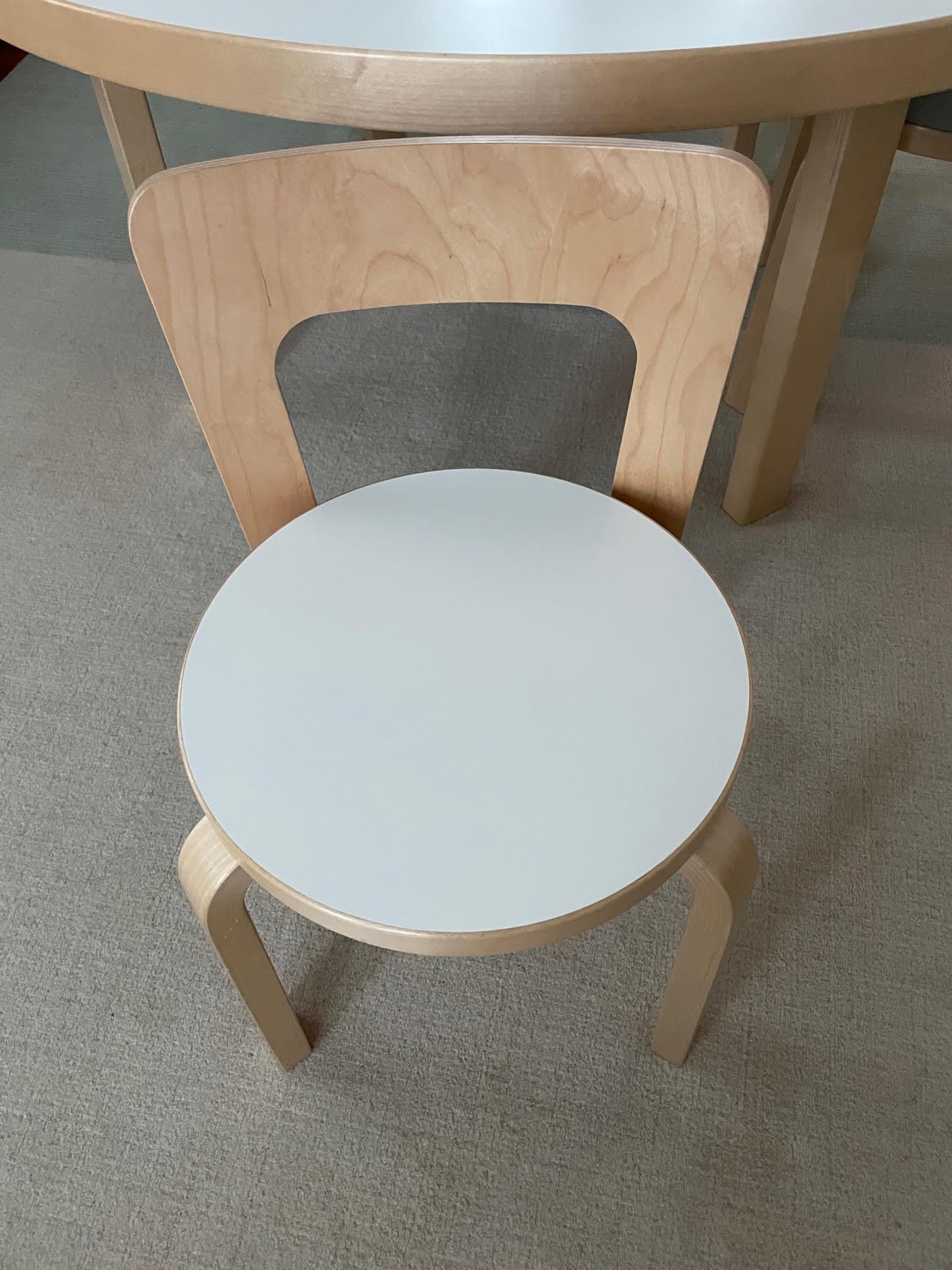 Artek Aalto Children round Table and Children's Chair N65 by Alvar Aalto 3