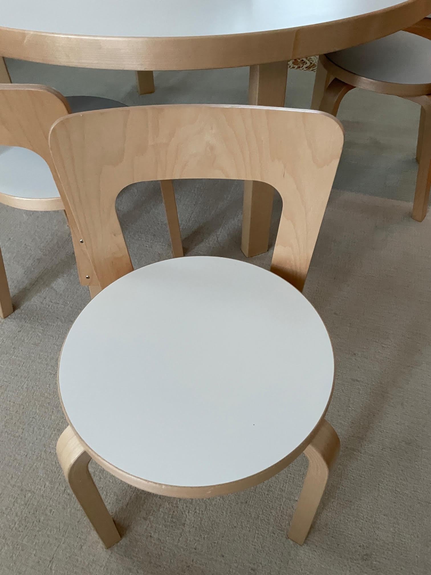 Artek Aalto Children round Table and Children's Chair N65 by Alvar Aalto 1