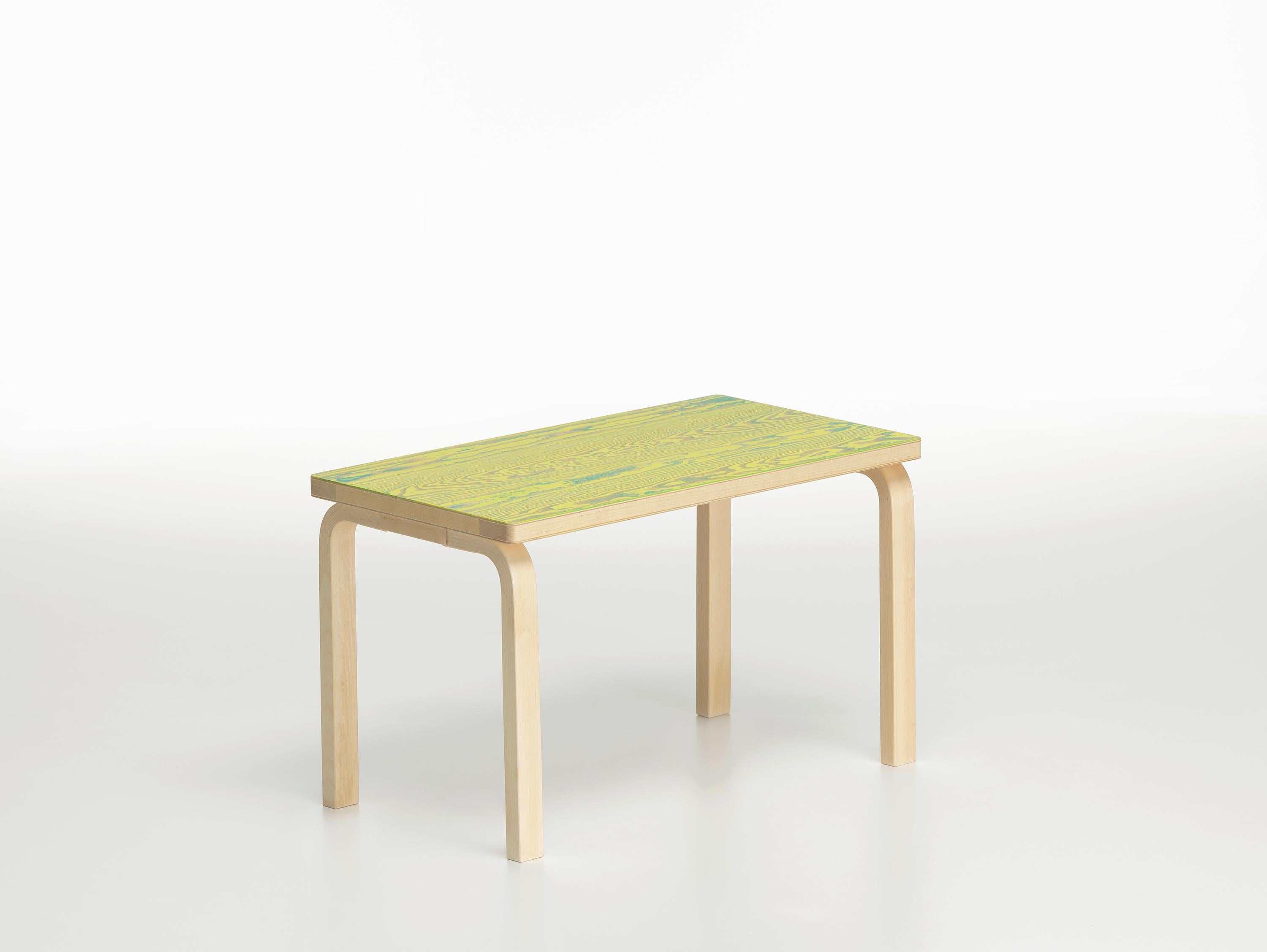 Modern Artek Bench 153B Coloring in Green and Yellow by Alvar Aalto and Jo Nagasaka For Sale