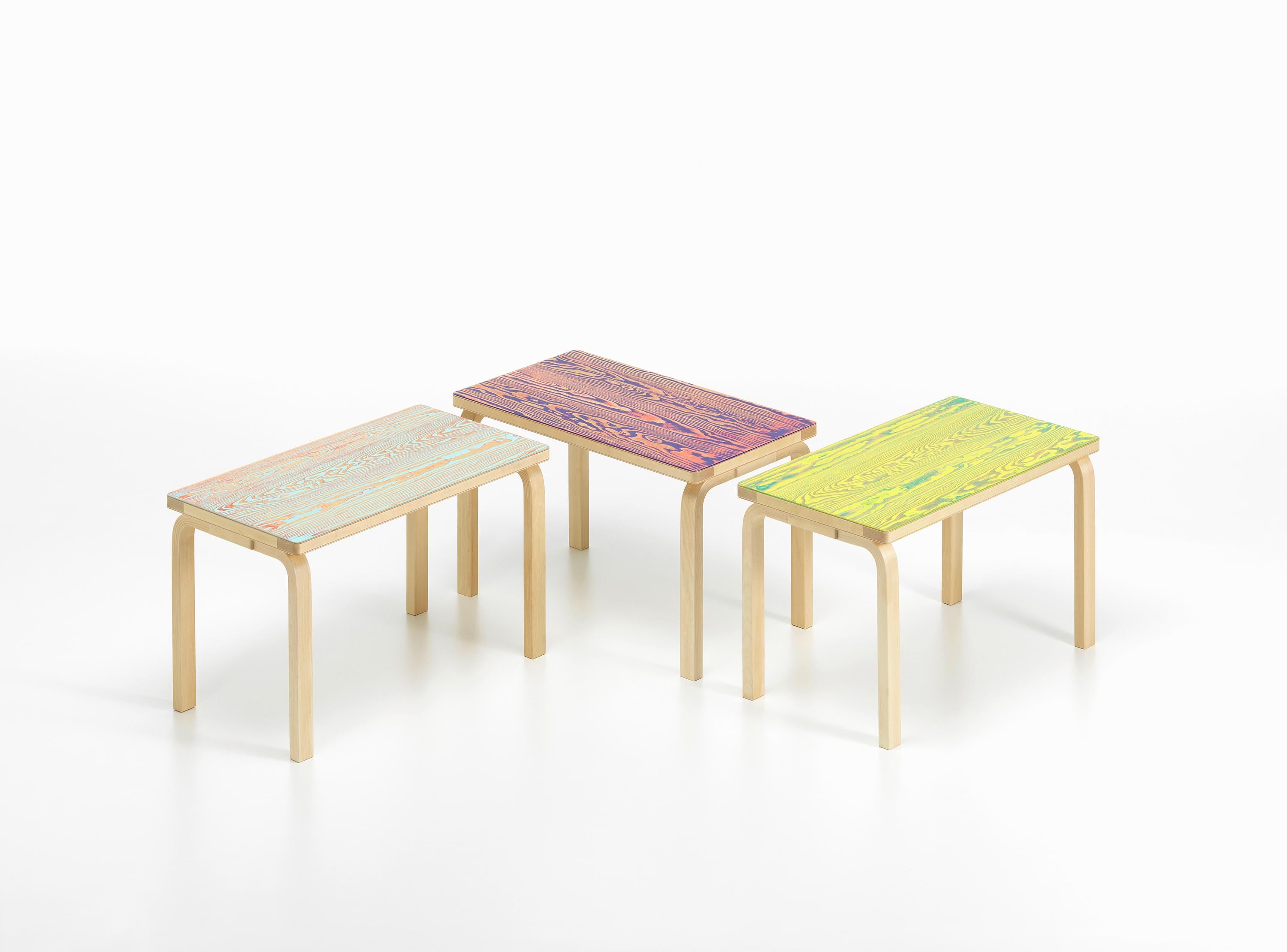 Artek Bench 153B Coloring in Green and Yellow by Alvar Aalto and Jo Nagasaka In New Condition For Sale In New York, NY