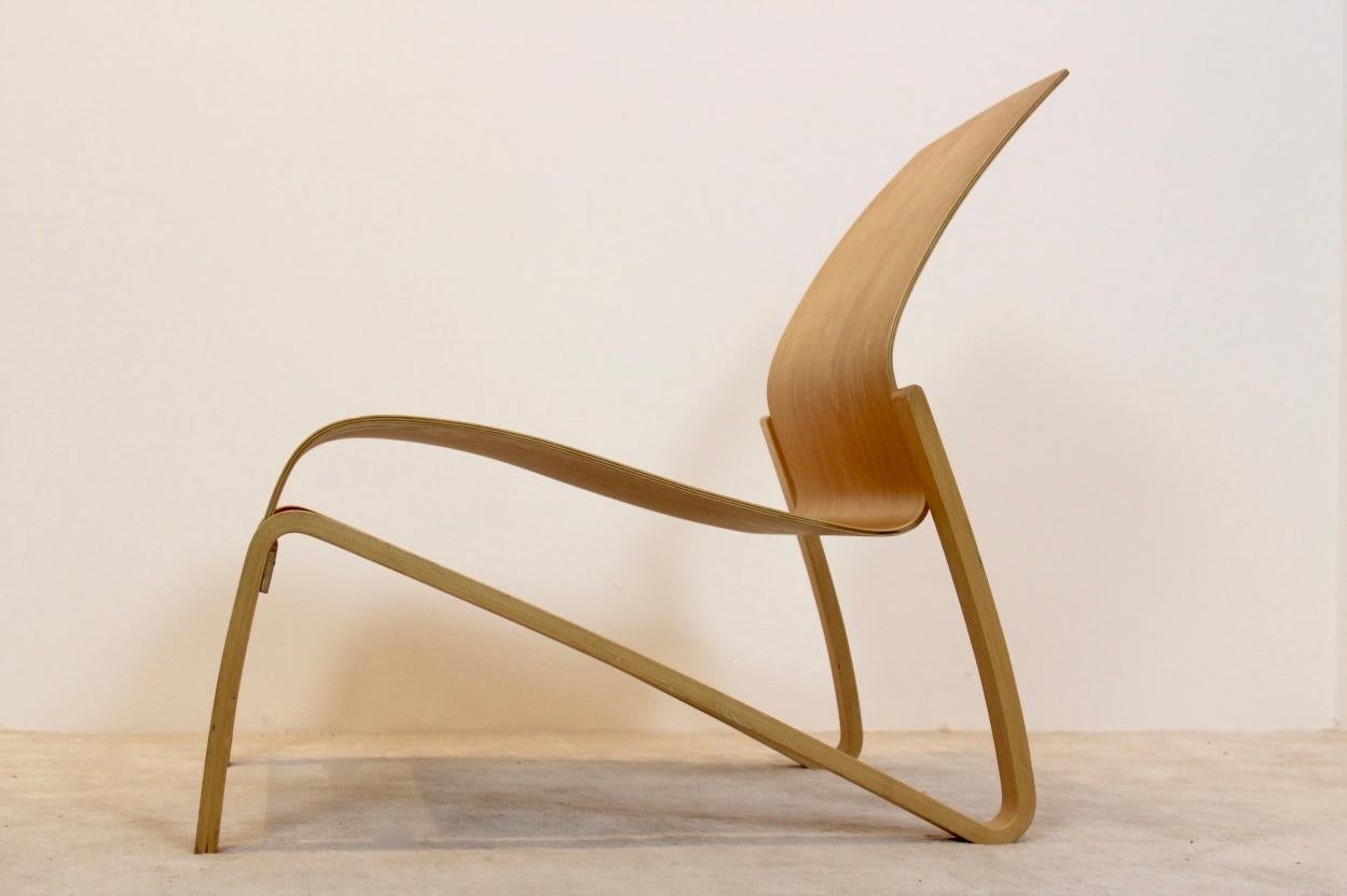 Mid-Century Modern Artek Plywood Nandin Lounge Chair by Hans Peter Weidmann