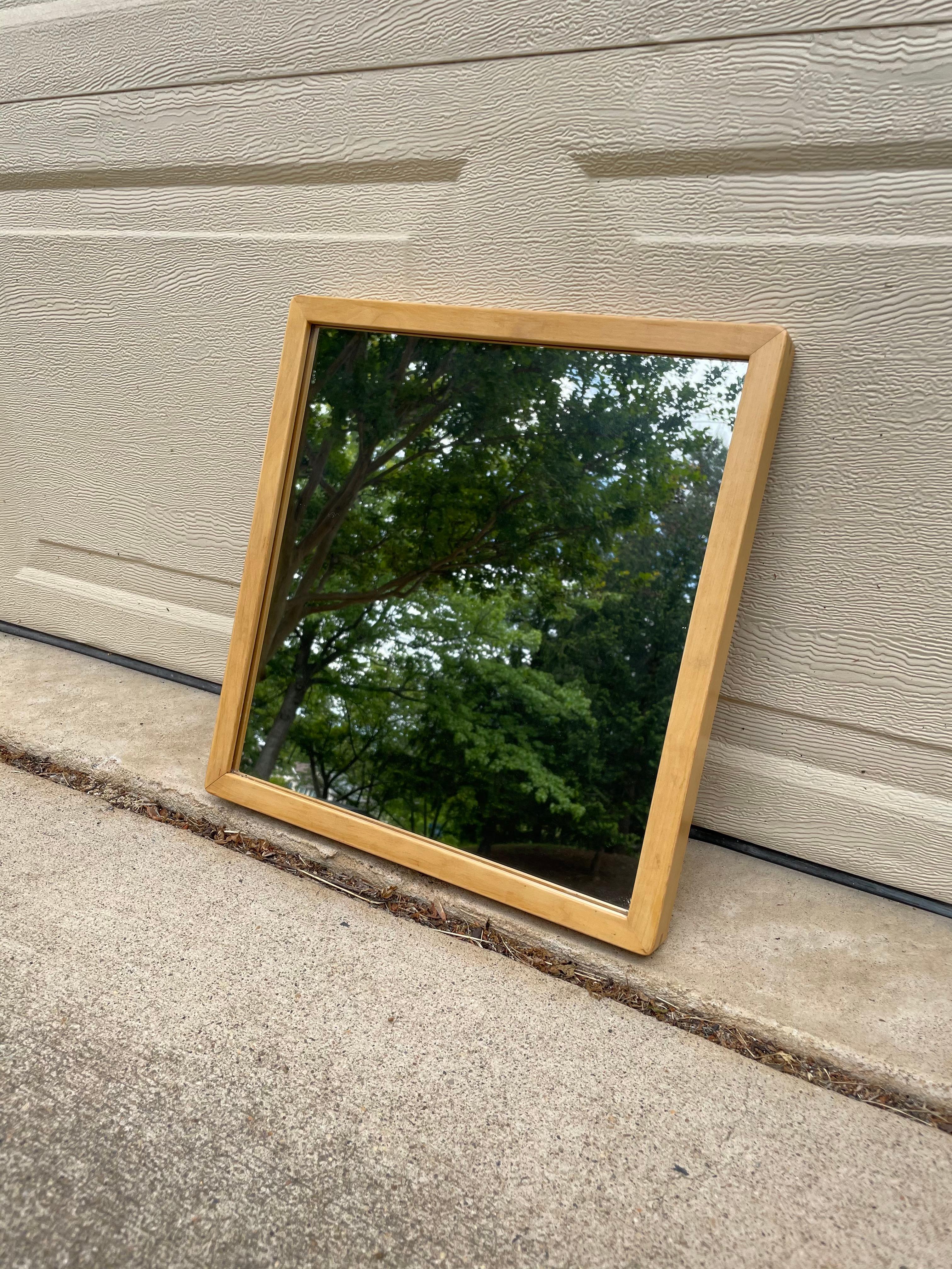 Product name:
Artek Small Aalto Mirror

Designer:
Alvar Aalto

Year of production:
1950's

Material:
Mirror glass, birch

Artek stamp present on the back of the mirror.

