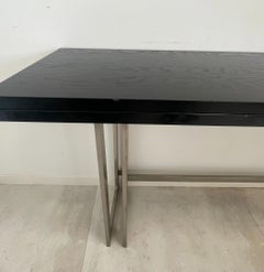 Artelano, console à rallonge en acier et en chêne teinté, Italie 1970