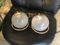 Arteluce Applique Glass Brass “Gino Sarfatti” 1955, Italy