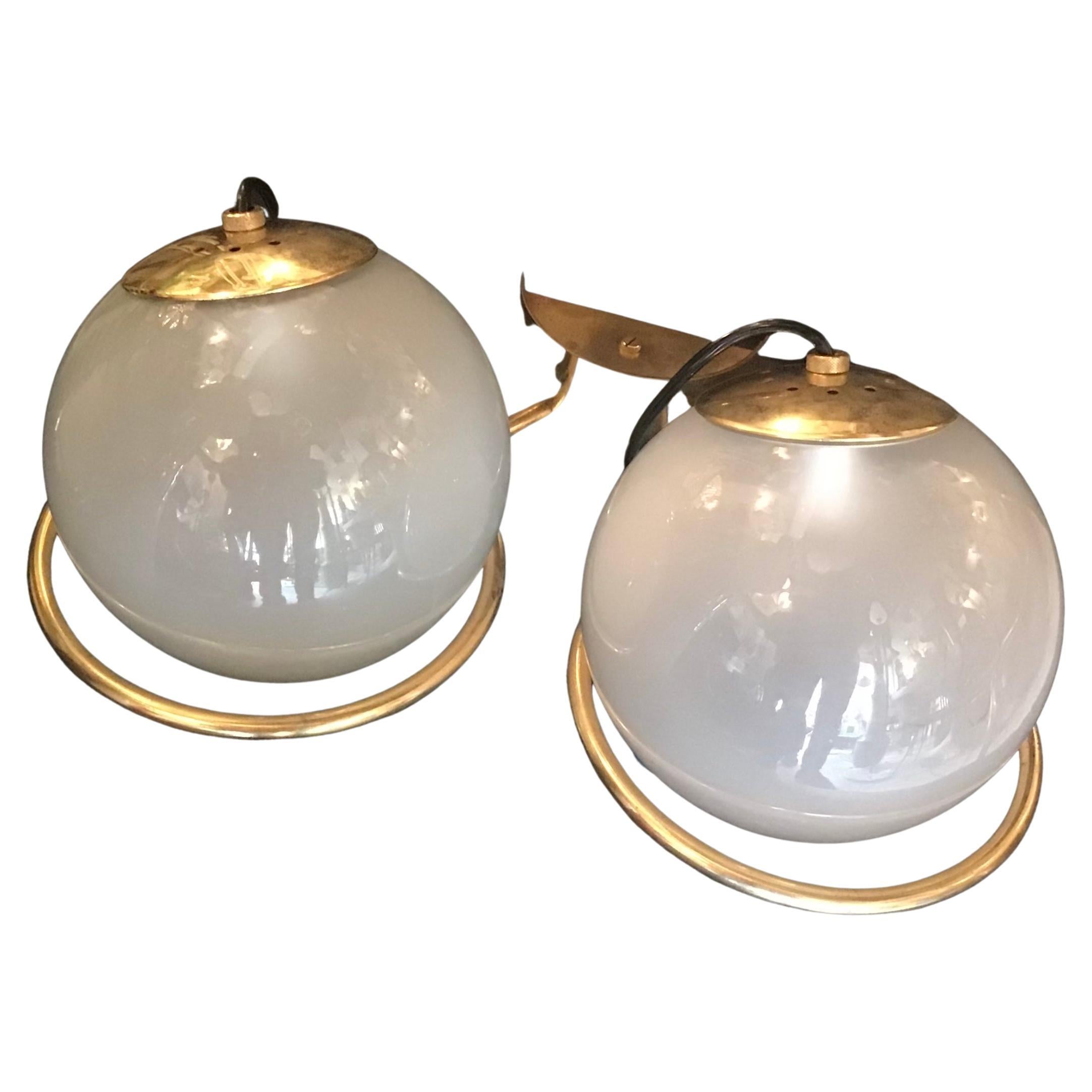 Arteluce Applique Glass Brass “Gino Sarfatti” 1955, Italy For Sale
