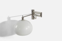 Arteluce 'Attribution', Adjustable Wall Light, Steel, Acrylic, Italy, 1960s