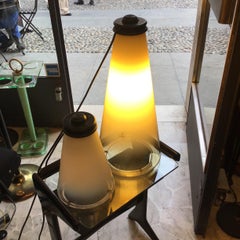 Arteluce 'Cone e Conetto' Pareja Lámparas de mesa Vidrio 1975 Italia