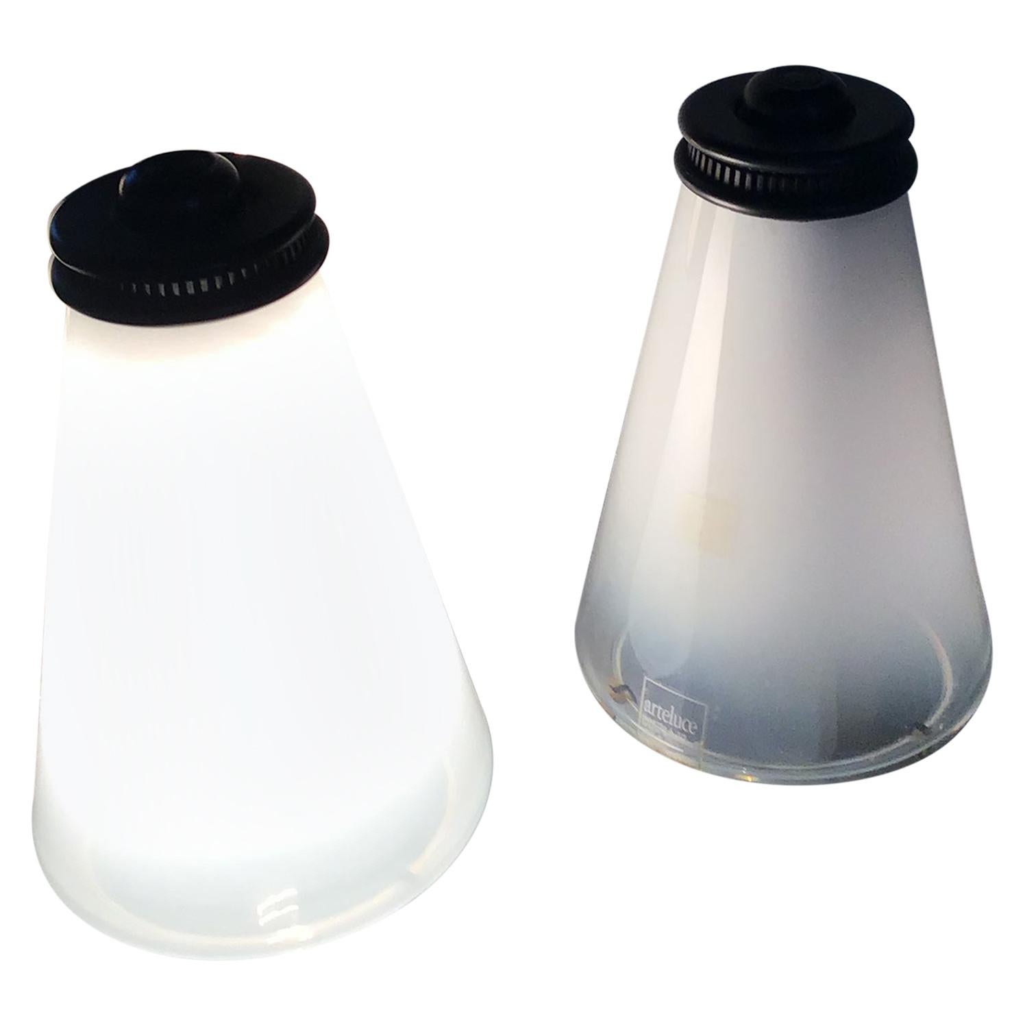 Arteluce Lampe de table couple Conetto "Ezio Didone" Verre:: 1979 en vente