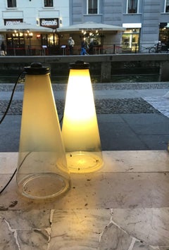 Arteluce Couple Table Lamp Glass Metal 1975 italy