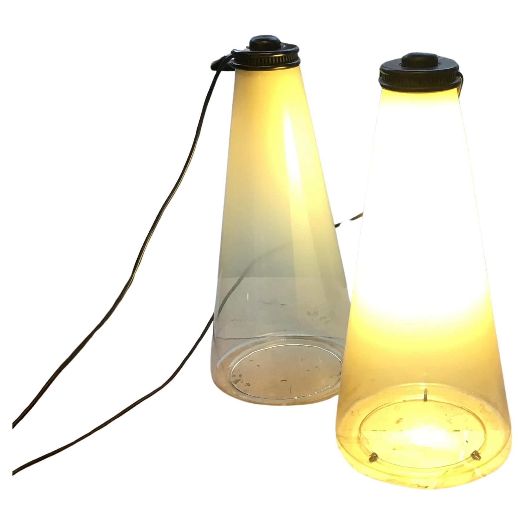 Arteluce Couple Table Lamp Glass Metal 1975 italy