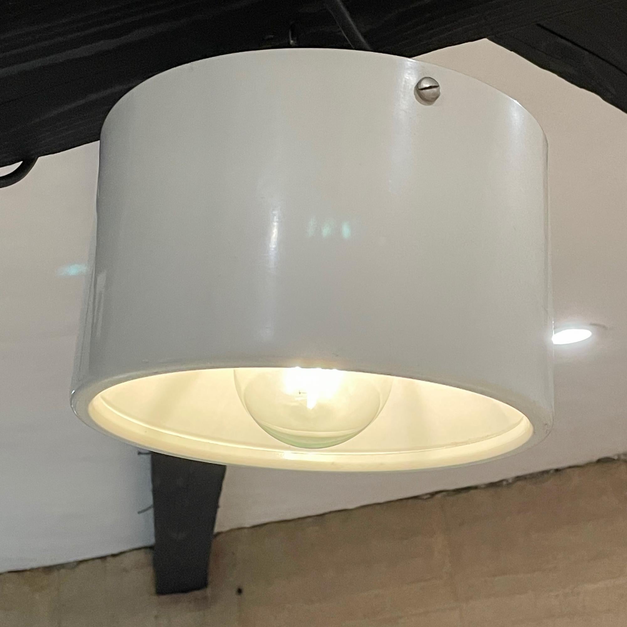 Italian 1950s Arteluce White Flush Ceiling Lamp attributed Sarfatti Italy For Sale