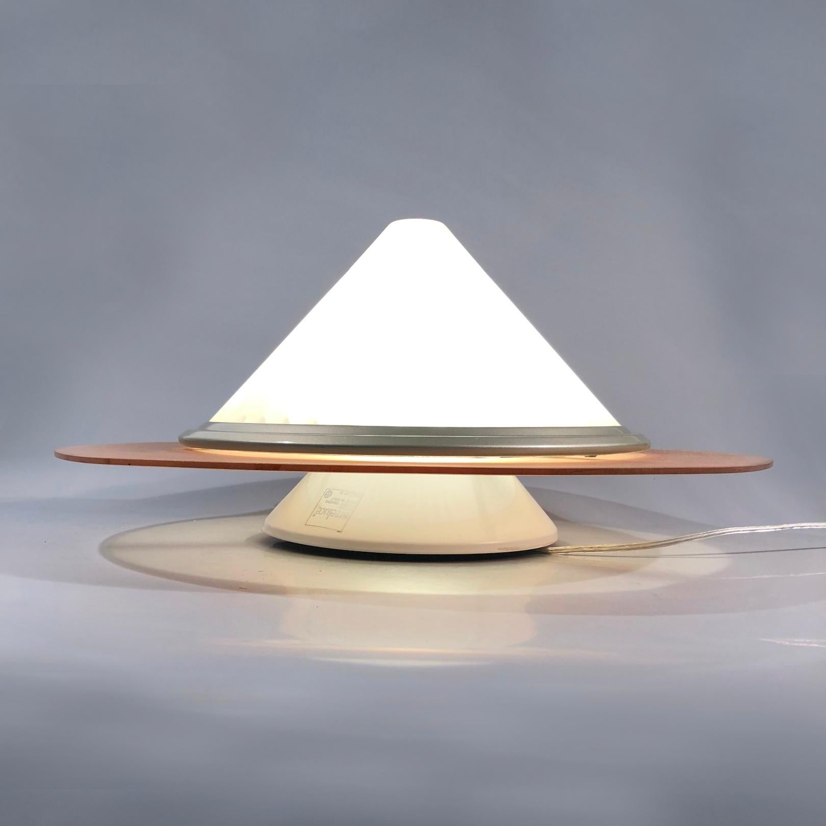 Arteluce Ribbed Cone Satinated Glass Flush Mount by Enzo Didione, Italy, 1980s For Sale 5