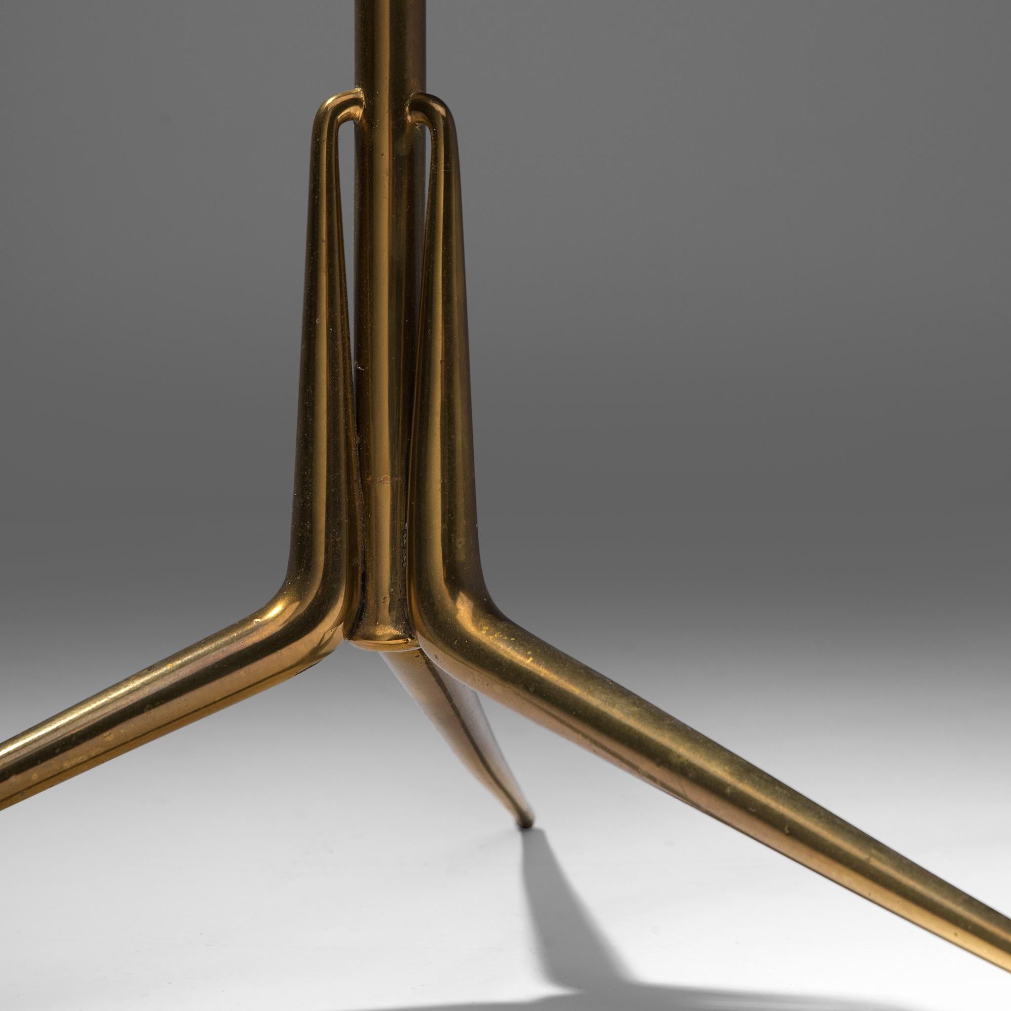 Italian Arteluce Serving Stand in Brass and Glass
