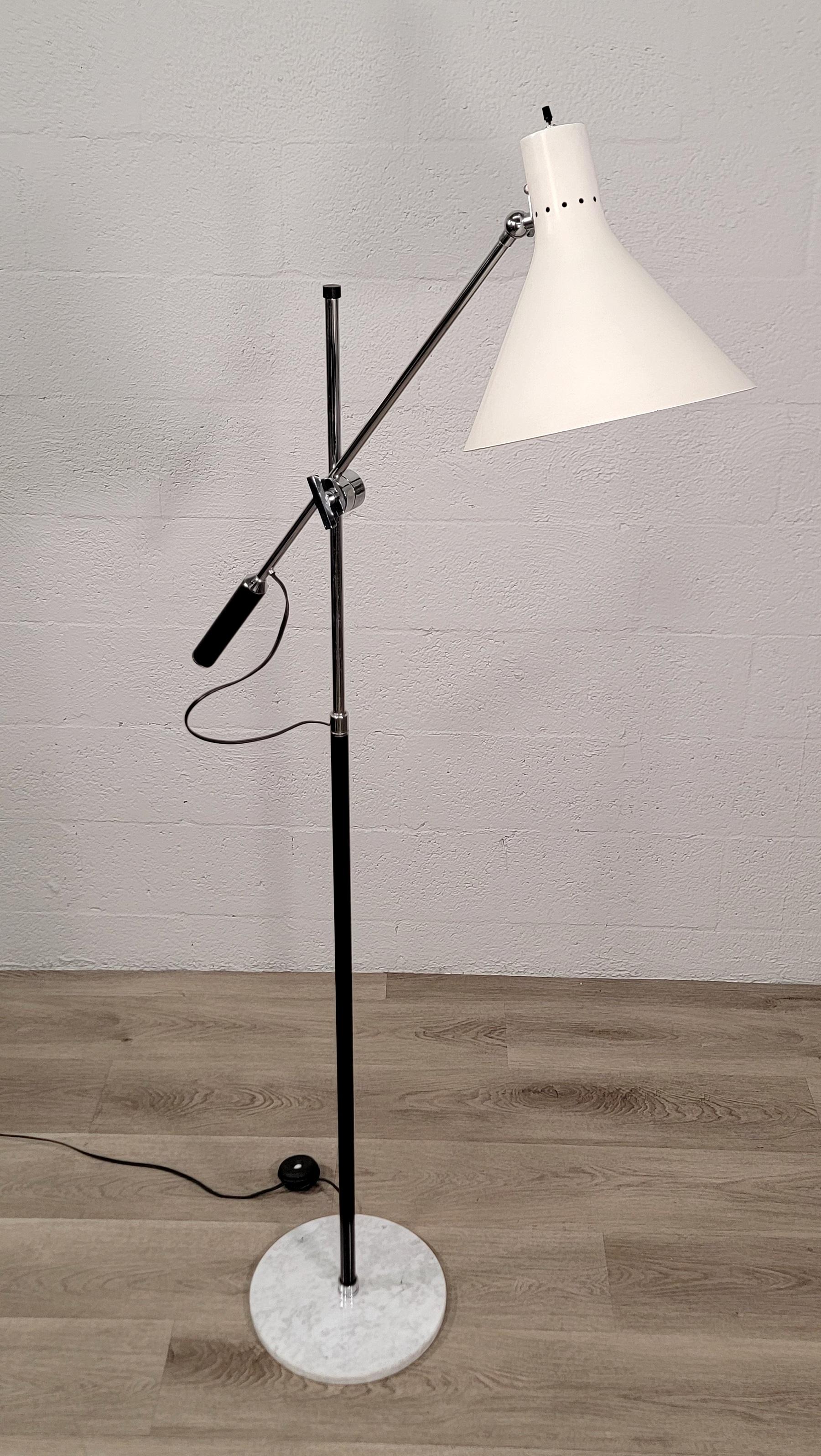 Arteluce Single-Arm White Adjustable Floor Lamp For Sale 2