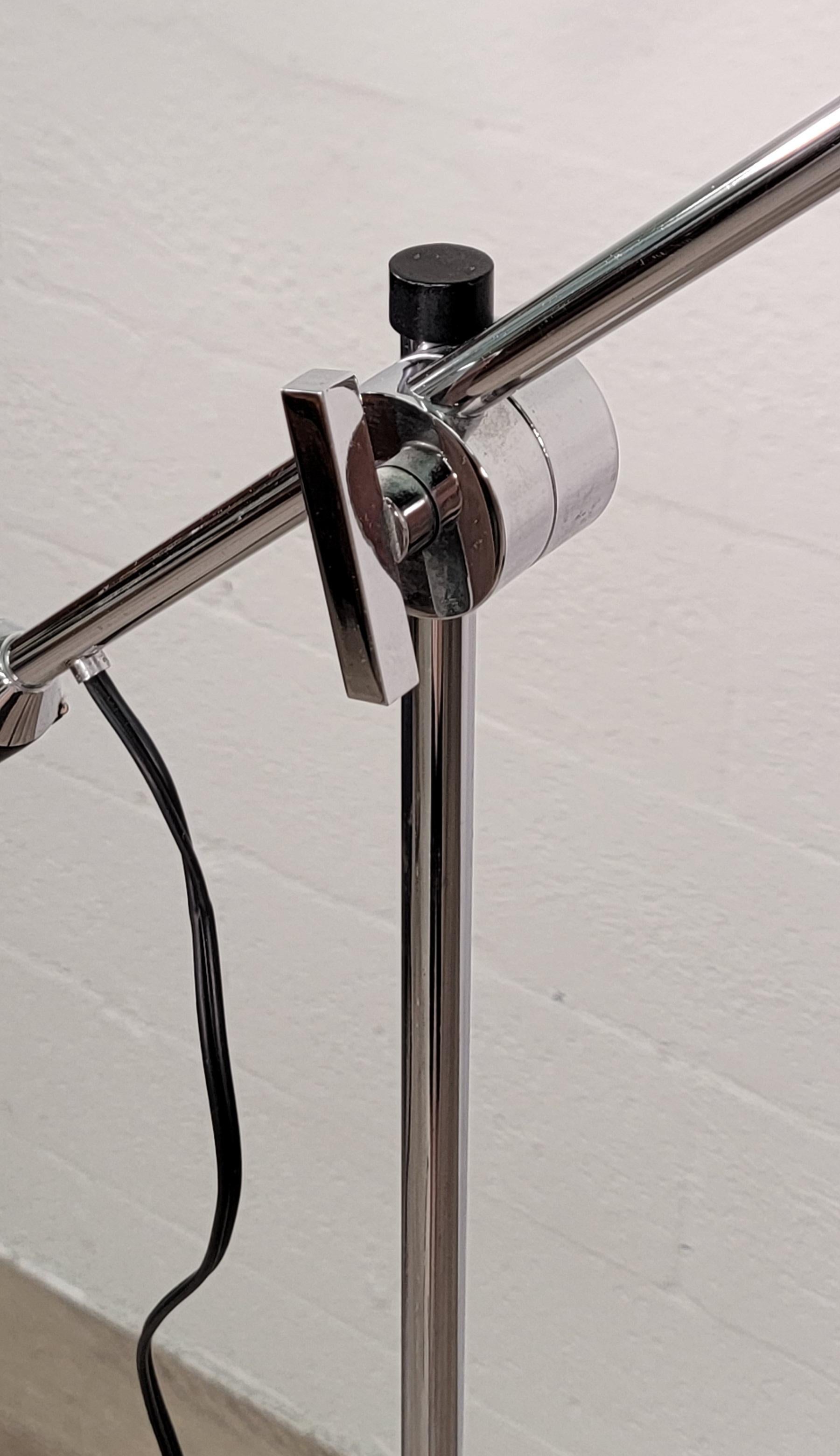 Italian Arteluce Single-Arm White Adjustable Floor Lamp For Sale