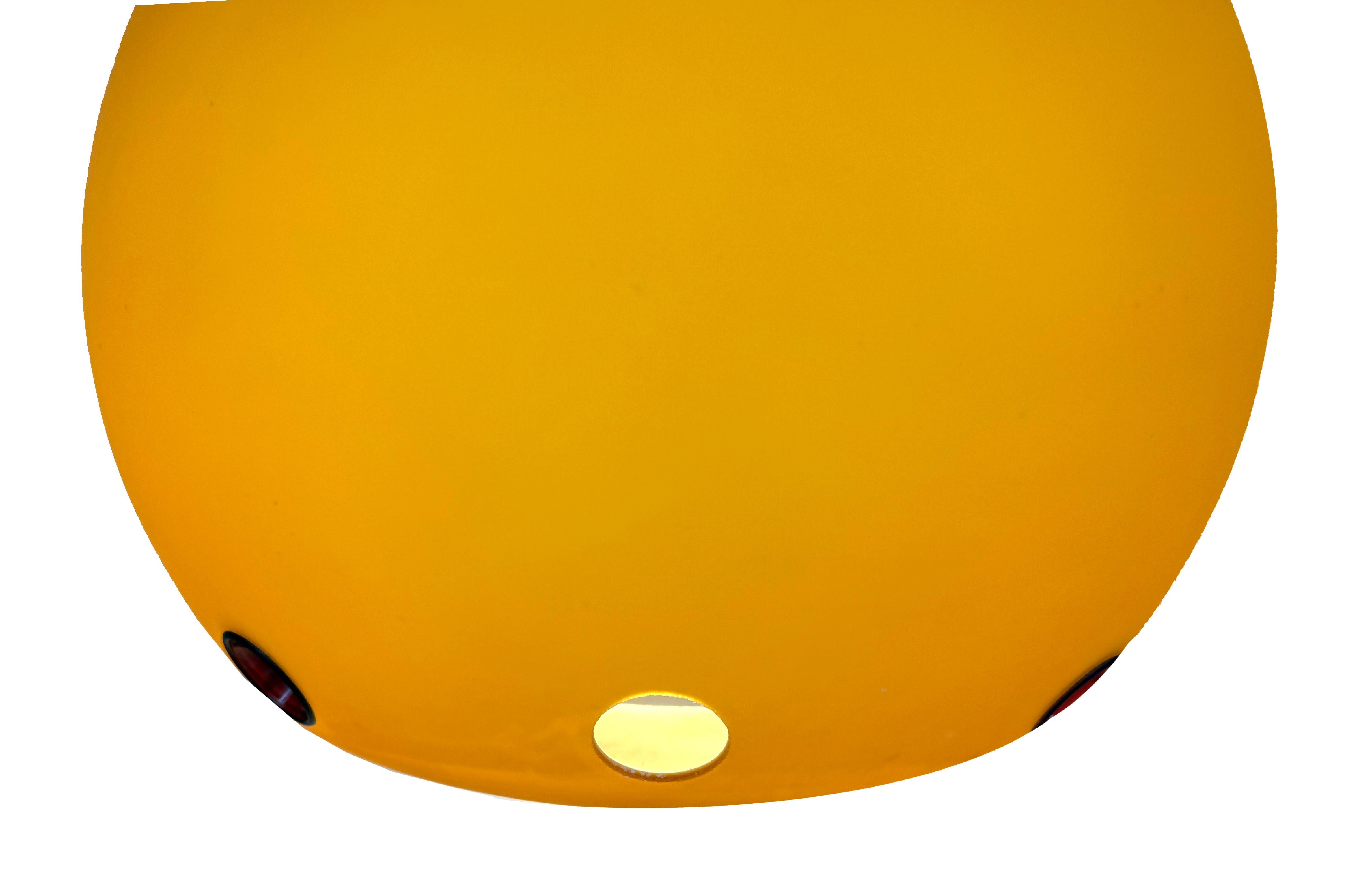 Fin du 20e siècle Arteluce Pendentif en verre orange chaud 