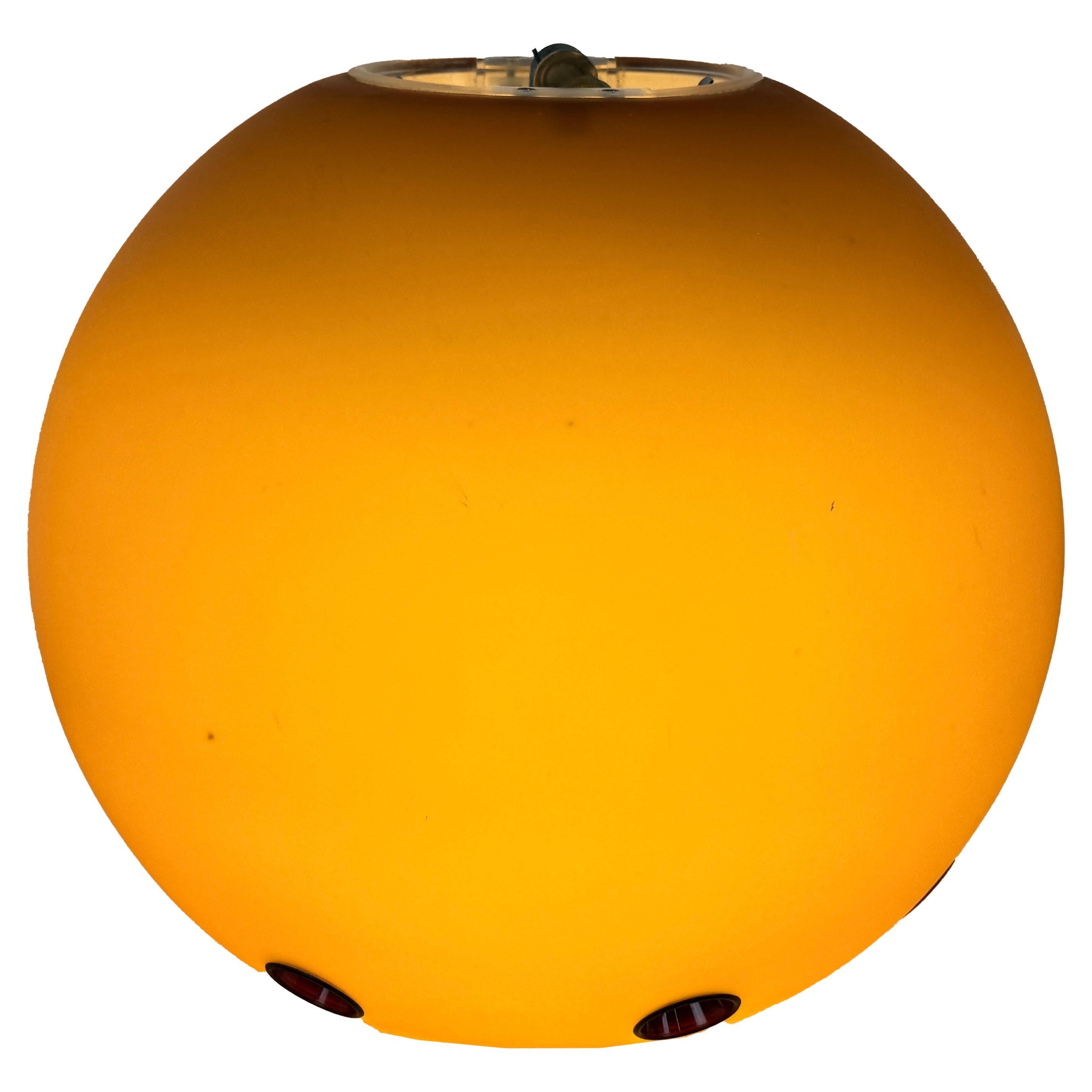 Mid-Century Modern Arteluce Pendentif en verre orange chaud 