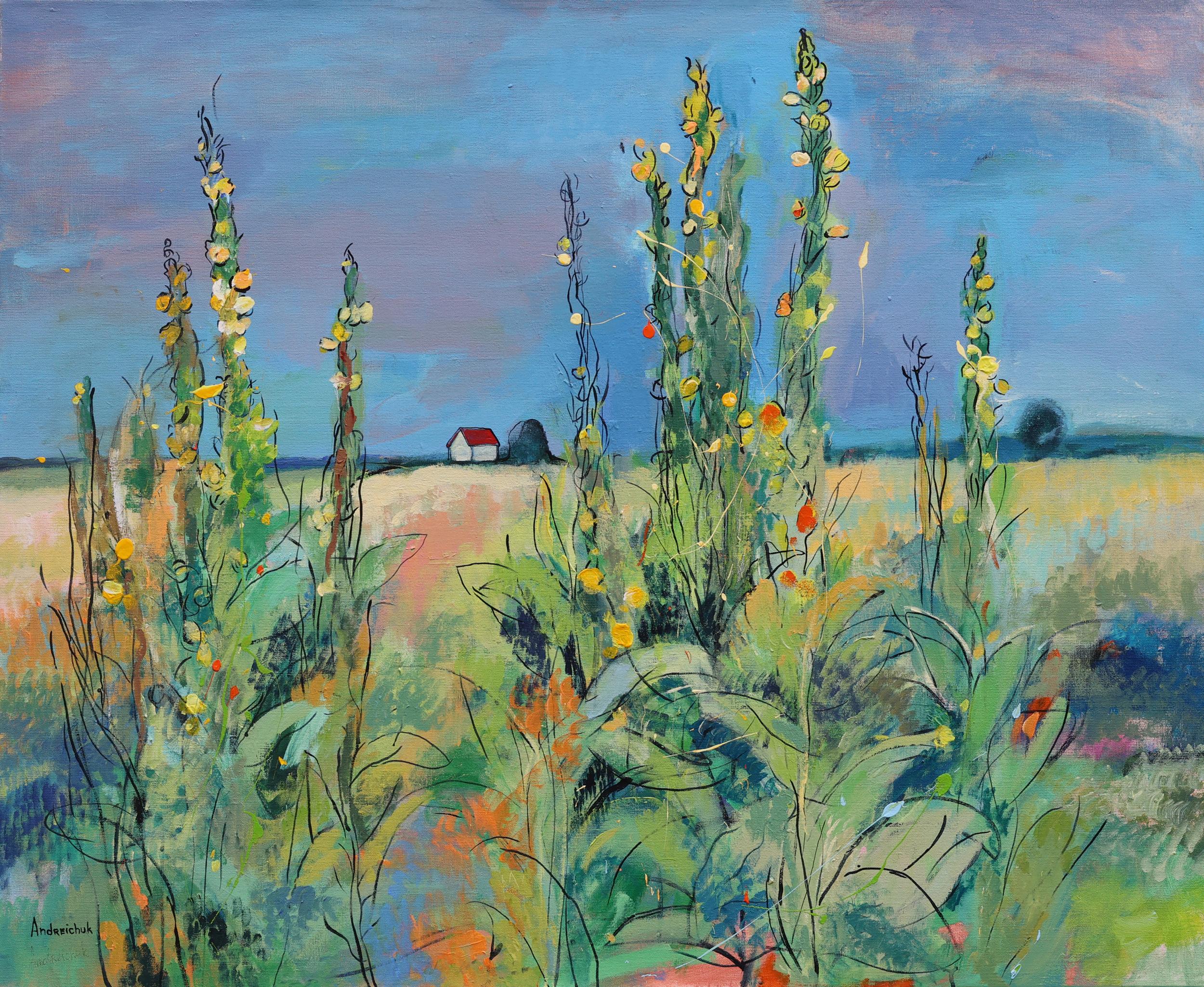 Artem Andreichuk Landscape Painting - "Verbascum"