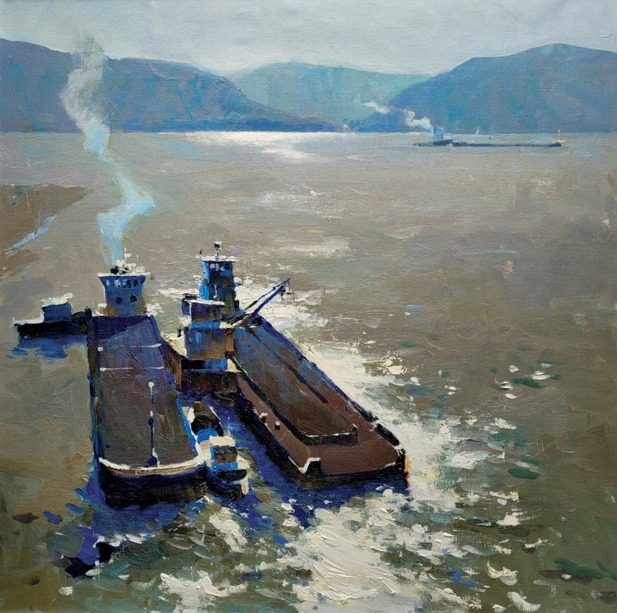 Artem Tikhonov Landscape Painting - Volga