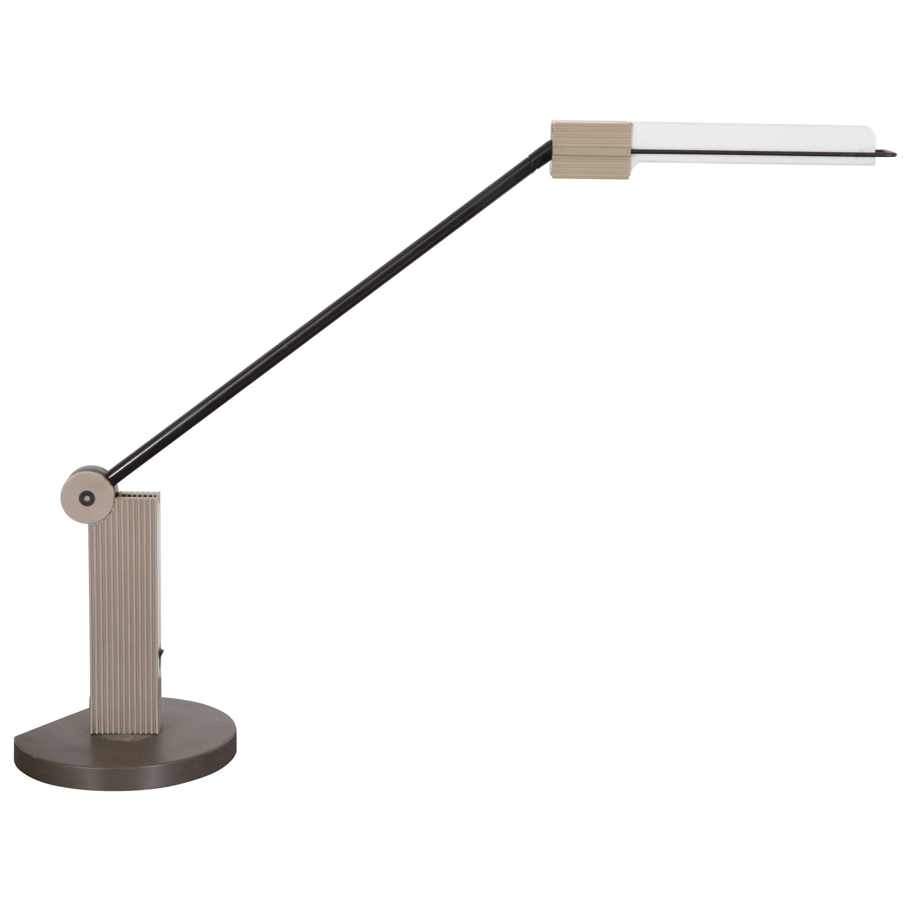 Artemide 'Alistro' Fluorescent Grey Table Lamp by Ernesto Gismondi, 1983, Italy For Sale