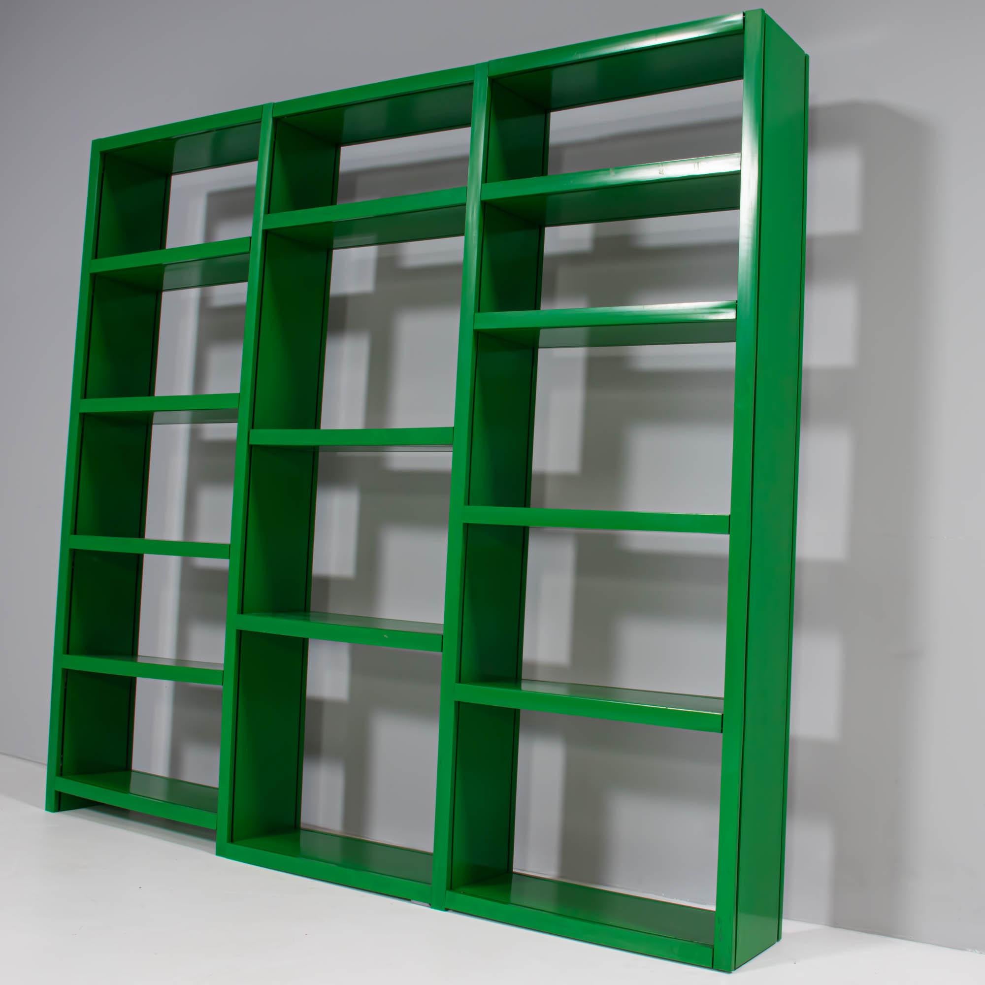 Italian Artemide by Ernesto Gismondi Dodona 300 Green Bookshelves, 1970s
