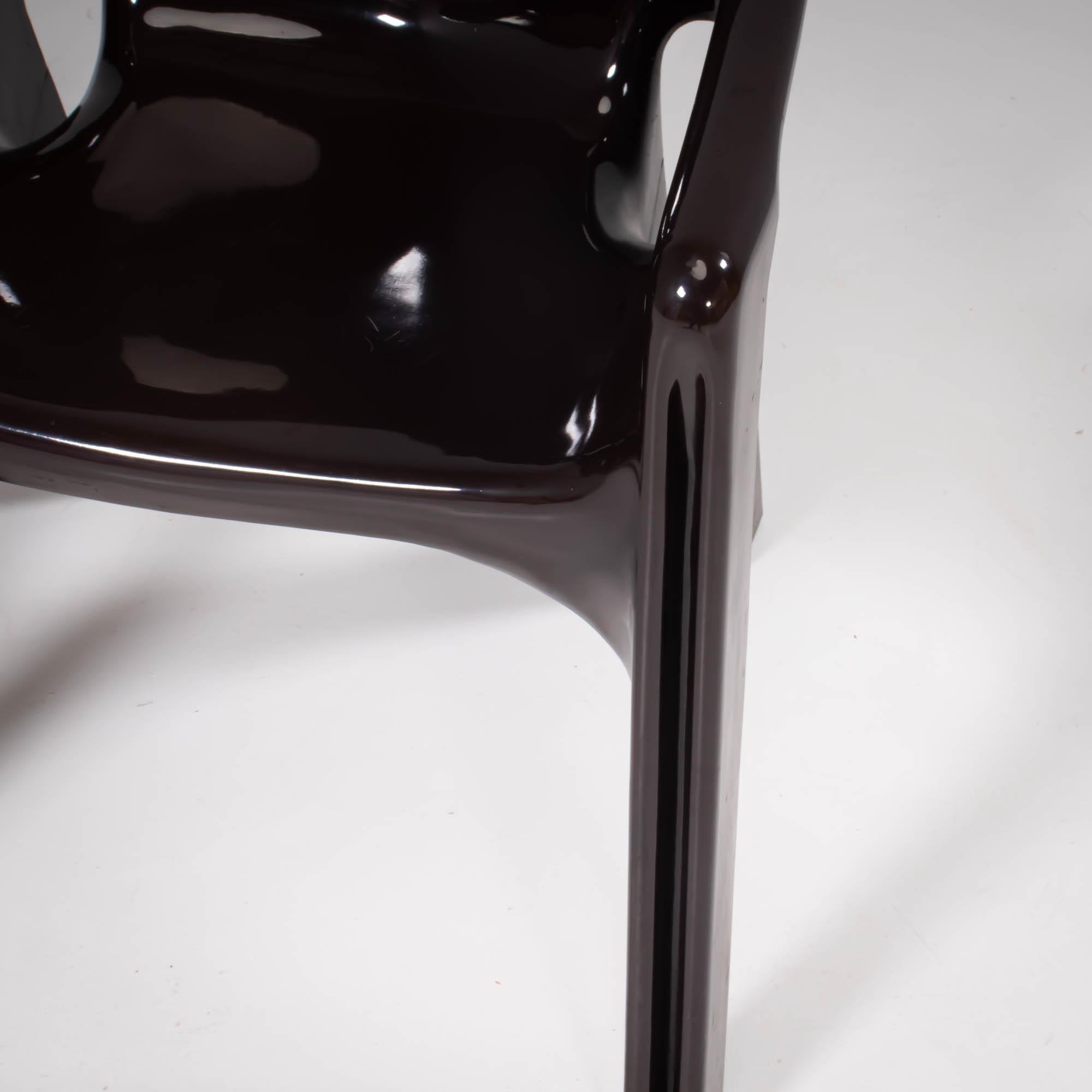 Artemide by Vico Magistretti Brown Gaudi Armchairs, Set of 2 1